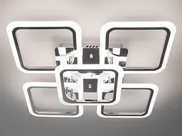 Світлодіодна люстра смарт світильник з пультом dimmer, 90W, хром - мініатюра 2