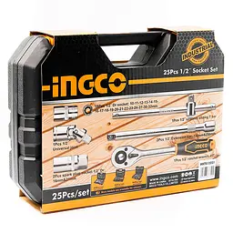Набір торцевих головок з тріскачкою Ingco Industrial 1/2" 25 предметів (HKTS12251) - мініатюра 5