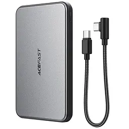 Портативний ЗП Power Bank Acefast M30 PD20W з Бездротовий зарядний пристрій with cable 5000 mAh Black - мініатюра 2