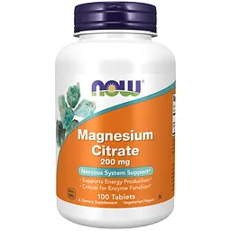Вітаміни та мінерали NOW Magnesium Citrate 200 mg, 100 таблеток