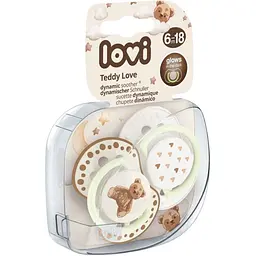 Пустушка силіконова динамічна LOVI Teddy Love 6-18 місяців 2 шт. (22/936) - мініатюра 5
