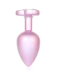 Анальна пробка - Jewellery Pearl Pink Heart Plug Clear L - мініатюра 4