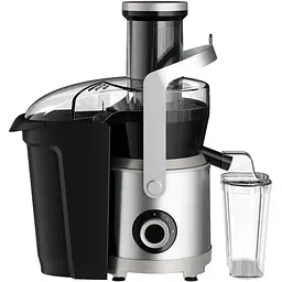 Соковитискач Tefal Nutri XXL відцентрований 1000 Вт чаша 0.8 л жмих 2.2 л жолоб на ціле яблуко пластик/метал чорно-сірий (ZE660D10) - мініатюра 2