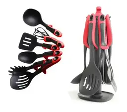 Набір кухонного приладдя Kitchen Tools PRO на підставці 7 предметів червоний - мініатюра 8