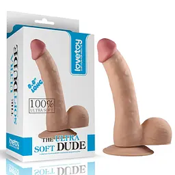 Вагінальний фалоімітатор Lovetoy The Ultra Soft Dude 20 см тілесний - мініатюра 2