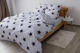 Комплект постільної білизни ТЕП Soft dreams Morning Stars полуторний чорний з білим (2-03857_25300) - мініатюра 2