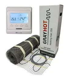 Комплект теплої підлоги з програматором GrayHot 150 Вт/м² (під плитку) 0,6м²