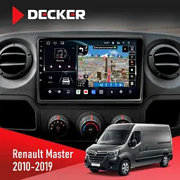 Штатна магнітола Renault Master 2010-2019 Decker D10-011 4x64, DSP, 4G, 360 Decker (НФ-00006784)