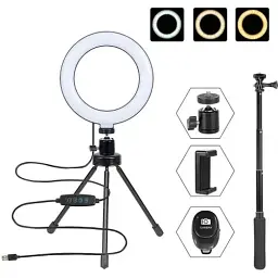 Тримач з кільцевим освітленням Grand MY100 Kit3 Bluetooth 6" 12 см Stand + 83 см Selfie Stick - мініатюра 5