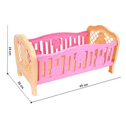 Ліжечко для ляльки ТехноК рожеве 4494TXK(Pink), 45×26×24 см - мініатюра 3