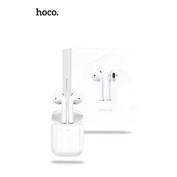 Бездротові навушники Hoco EW02 Plus TWS Bluetooth 5.1, з мікрофоном, вкладиші, з кейсом, білі - мініатюра 2