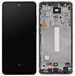 Дисплей (LCD) Samsung GH82-25524A A525 Galaxy A52/A526 з сенсором чорний сервісний + рамка
