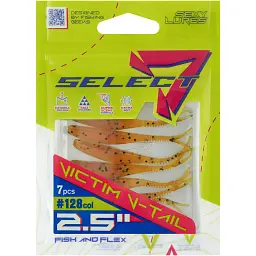 Силікон Select Victim V-Tail 2.5" 128 FE (7 шт/уп) - мініатюра 2