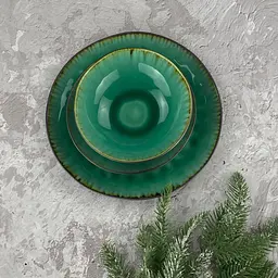 Салатник Olens Зелена лагуна JM-1154 17,5х5 см зелений - мініатюра 3