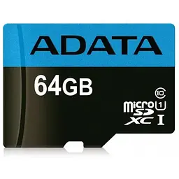 Карта пам'яті Adata microSDXC (UHS-1) Premier 64Gb Class 10 A1 (R-100Mb/s)  (adapter SD)