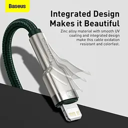 Кабель Baseus Cafule Metal USB-C to Lightning PD 20W 2m Green (CATLJK-B06) [169513] - мініатюра 10