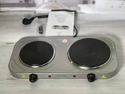 Плита двоконфоркова електрична кухонна Royalty Line DKP-2500.15 настільна переносна електроплита - мініатюра 2