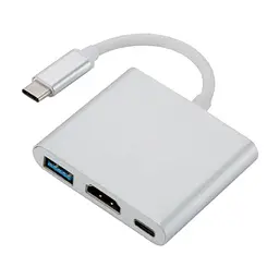 Адаптер Dynamode USB3.1 Type-C to 1хHDMI, 1хUSB 3.0, 1хUSB Type-C Female, розшир. до 4K 3840×2160 Multiport USB 3.1 Type-C to