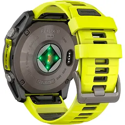 Смарт-годинник Garmin Fenix 8 Solar Sapphire 47mm Titanium with Amp Yellow/Graphite Silicone Band (010-02906-21) [116855] - мініатюра 6