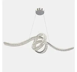Підвісна кришталева LED-люстра Artlight 568-1000CH хромована з об'ємним вузлом, пультом та регулюванням яскравості - мініатюра 3