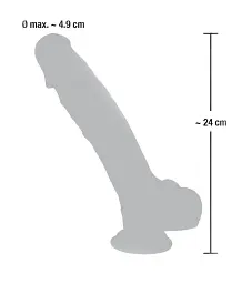Фалоімітатор Medical Silicone Dildo 24 см тілесний - мініатюра 6