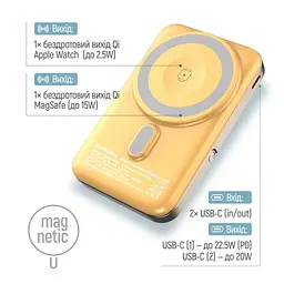Універсальна мобільна батарея 10000 mAh, Amber, 22.5 Вт ColorWay teh0027623 - мініатюра 7