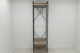 Шафа Гардероб Уні секція 1 серії Конект Ferrum-decor 220x60x50см Чорний метал ДСП Дуб Сонома Трюфель 32 мм (FRD-104502) - мініатюра 5