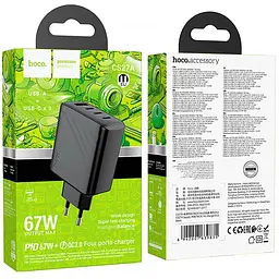 МЗП Hoco CS27A Supply PD67W (1USB-A/3C) Black - мініатюра 5