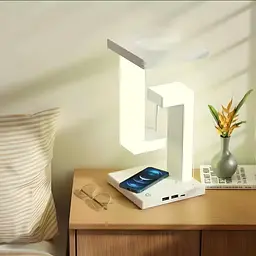 Настільна лампа SHS 2238 світлодіодна з 2*USB та бездротовою зарядкою 10 Вт - мініатюра 4