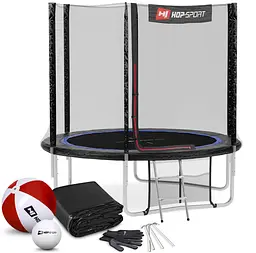 Батут Hop-Sport 8ft (244см) чорно-синій з зовнішньою сіткою