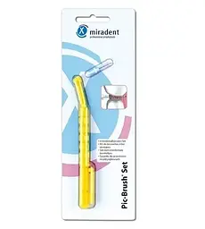 Міжзубний йоржик Miradent Pic Brush Intro Kit Тримач + 1 йоржик (жовтий)