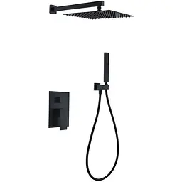 Душова система прихованого монтажу Wezer PRO17B-02-BLACK, нержавіюча сталь, чорний, Чорний матовий