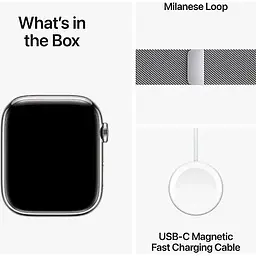 Смарт-годинник Apple Watch Series 9 GPS + Cellular 45mm Silver Stainless Steel with Silver Milanese Loop (MRMQ3) [92678] - мініатюра 9