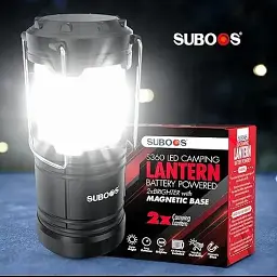 Ліхтарі для кемпінгу SUBOOS LED 2 шт яскраві з магнітною основою та складним гаком чорні - мініатюра 6