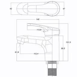 Змішувач для умивальника Globus Lux Solly GLSO-0401HL - мініатюра 6