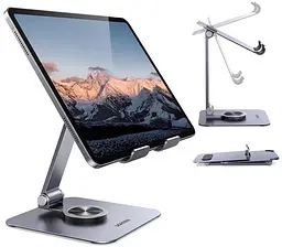 Подставка для телефона UGREEN LP892 серый настольная вращающаяся 9.7" (LP892) - мініатюра 3