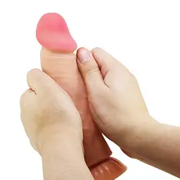 Фалоімітатор Baile Sliding Skin Bendable 8.1'' 20.6 см тілесний - мініатюра 7