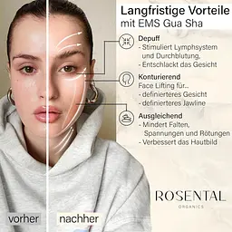 Масажер для обличчя Rosental Organics EMS Gua Sha синє, зелене та червоне світло LED - мініатюра 3