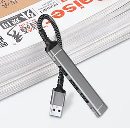 Розгалужувач Хаб 4 порти VEGGIEG VK-301 HUB USB 3.0 на USB 3.0 — 4 порти, 480Mbts, живлення від USB, 15cm - мініатюра 4