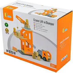 Дерев'яний набір Viga Toys Підйомний кран і самоскид (51616) - мініатюра 3