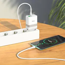 Адаптер мережевий HOCO Extension speed charger N21 1 USB + 1 Type-C 30 W - мініатюра 3