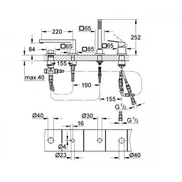 Змішувач для ванни Grohe Eurocube 19897001, Хром - мініатюра 2