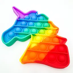Сенсорна іграшка антистрес силіконова нескінченна пухирця поп іт UKC Pop It Fidget єдиноріг веселка - мініатюра 4