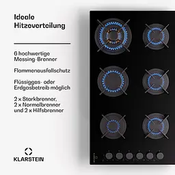 Газова варильна поверхня Klarstein Goldflame 6 (10045628) - мініатюра 3