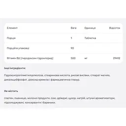 Вітамін B6 NaturesPlus 500 мг 90 таблеток - мініатюра 4