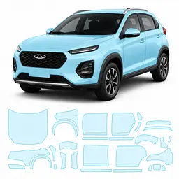 Антигравійна захисна бронеплівка за лекалами для Chery Tiggo 2 Pro I 2022- повний кузов
