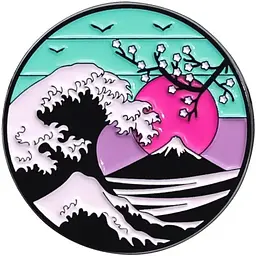 Значок Велика хвиля в Канагаві Вейпорвейв The Great Wave off Kanagawa Vaporwave 3 см CH P TGKV 3