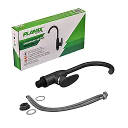 Змішувач для кухні Plamix Cezar-011-B Set Matte з підведенням black PM0668, Чорний матовий - мініатюра 5