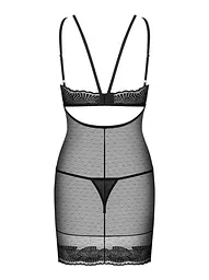 Сорочка і стрінги Obsessive Allastia L/XL (чорний) - мініатюра 6