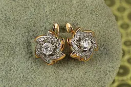 Сережки Xuping Jewelry Сонік з родієм 1.3 см золотисті - мініатюра 2